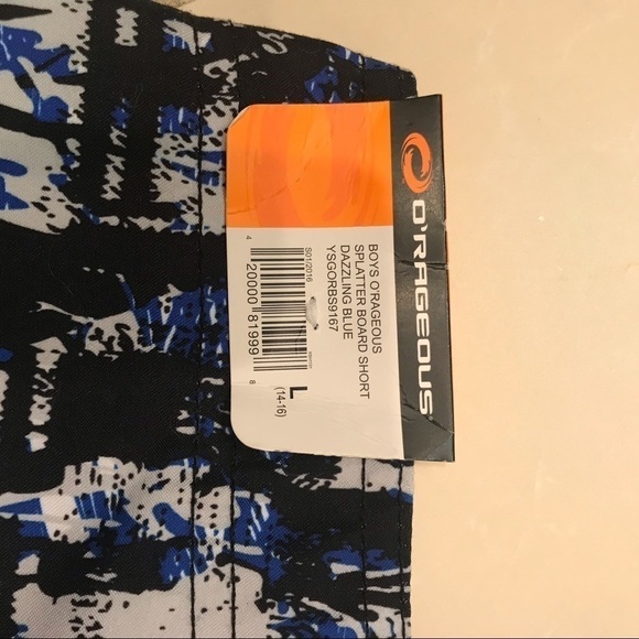 O’rageous Boy’s Splatter Print Black Board Shorts Sz L - Picture 4 of 4